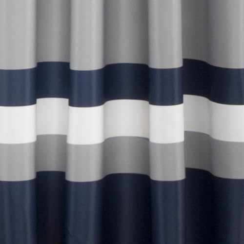 Lush Decor Alexander Stripe - Par de Paneles de Cortina para Ventana con filtrado de luz, 52 Pulgadas de Ancho x 84 Pulgadas de Largo, Azul Marino