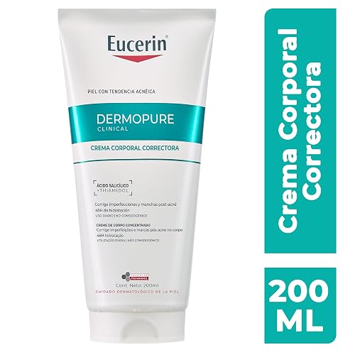 EUCERIN DermoPure Triple Effect Crema Corporal (200ml) Anti-Imperfecciones, Anti-Manchas, Anti-Brillo, Calma e hidrata, ideal para piel grasa o con imperfecciones