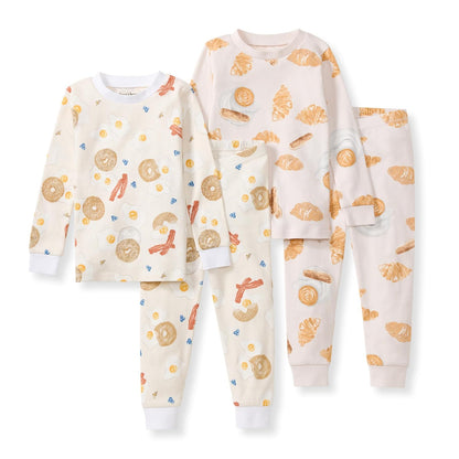 Burt's Bees Baby pijama de 2 piezas de algodón orgánico - Huevos y Café - 18 Meses