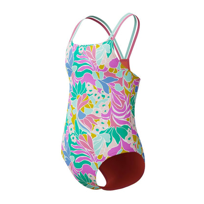 Speedo - Traje de baño para niña, con Espalda Cruzada, 1 Pieza