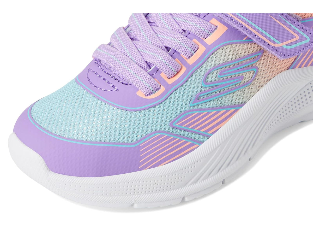 Skechers Microspec Advance - Oasis POI para niña | Casual, cierre adaptable, lavable a máquina, plantilla acolchada y cómoda