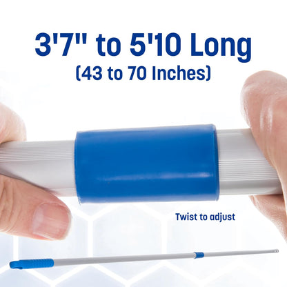 Carlisle 363367000 mopa plana de aluminio mango telescópico, 43" - 70" longitud