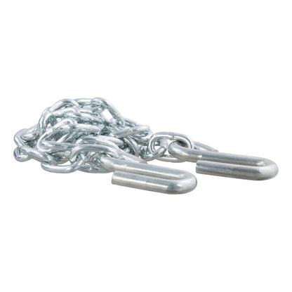 CURT 80010 - Cadena de Seguridad para Remolque de 48 Pulgadas con Ganchos en S de 3/8 Pulgadas, Resistencia a la Rotura de 2 Libras