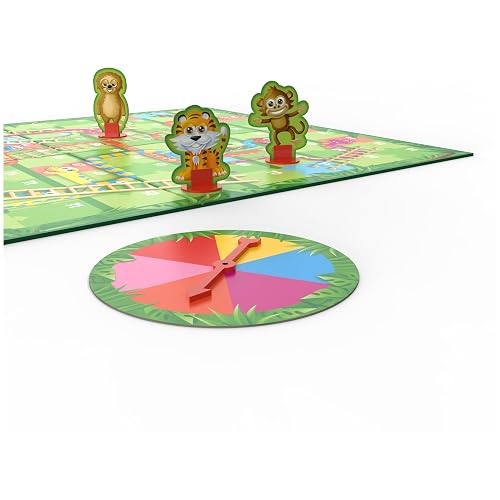 Spin Master Games, Juego Serpientes y escaleras para niños, Juego de Mesa Colorido para 2-4 Jugadores para Noches de Juegos en Familia