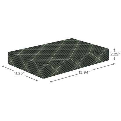 Hallmark - Cajas de camisa de Navidad para regalos (8 cajas de ropa de 16 pulgadas con tapas) rústica Papá Noel, a cuadros, muy feliz, rojo con manchas blancas