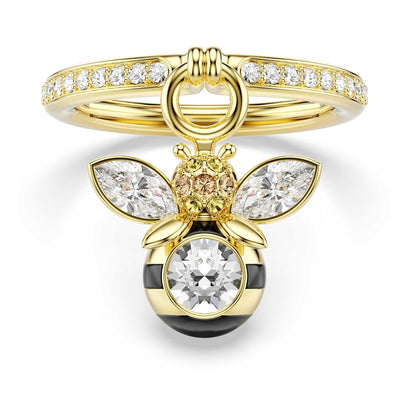 Anillo con motivo Idyllia de Swarovski, cortes mixtos, abeja, multicolor, chapado en oro rosa