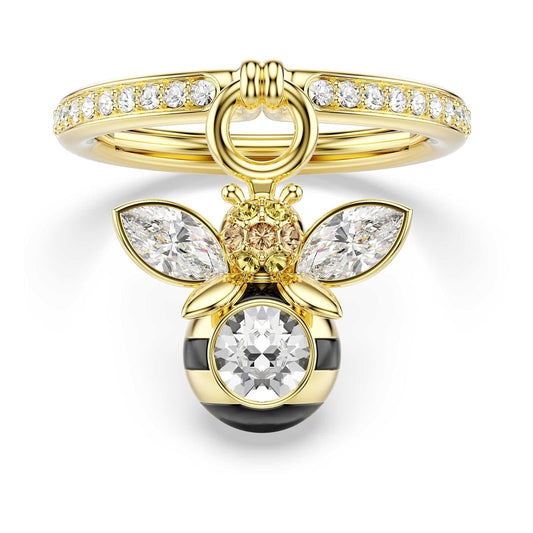 Anillo con motivo Idyllia de Swarovski, cortes mixtos, abeja, multicolor, chapado en oro rosa