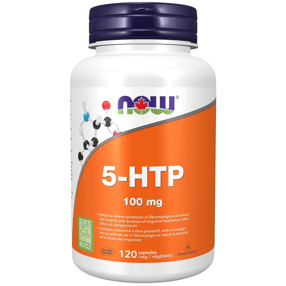 Now Foods 5‑HTP 100 mg 120 v - Precursor Serotonina para Regular Sueño, Estado de Ánimo y Apoyo Emocional