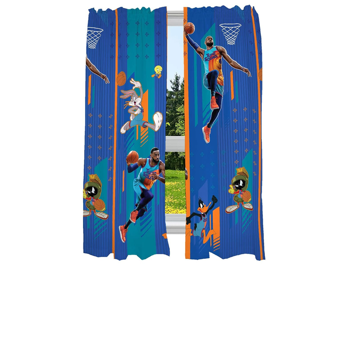 Franco Patrulla Canina Cortinas Infantiles de Microfibra - 160An x 208.3Al cm (1 Paneles) - Blue-Orange