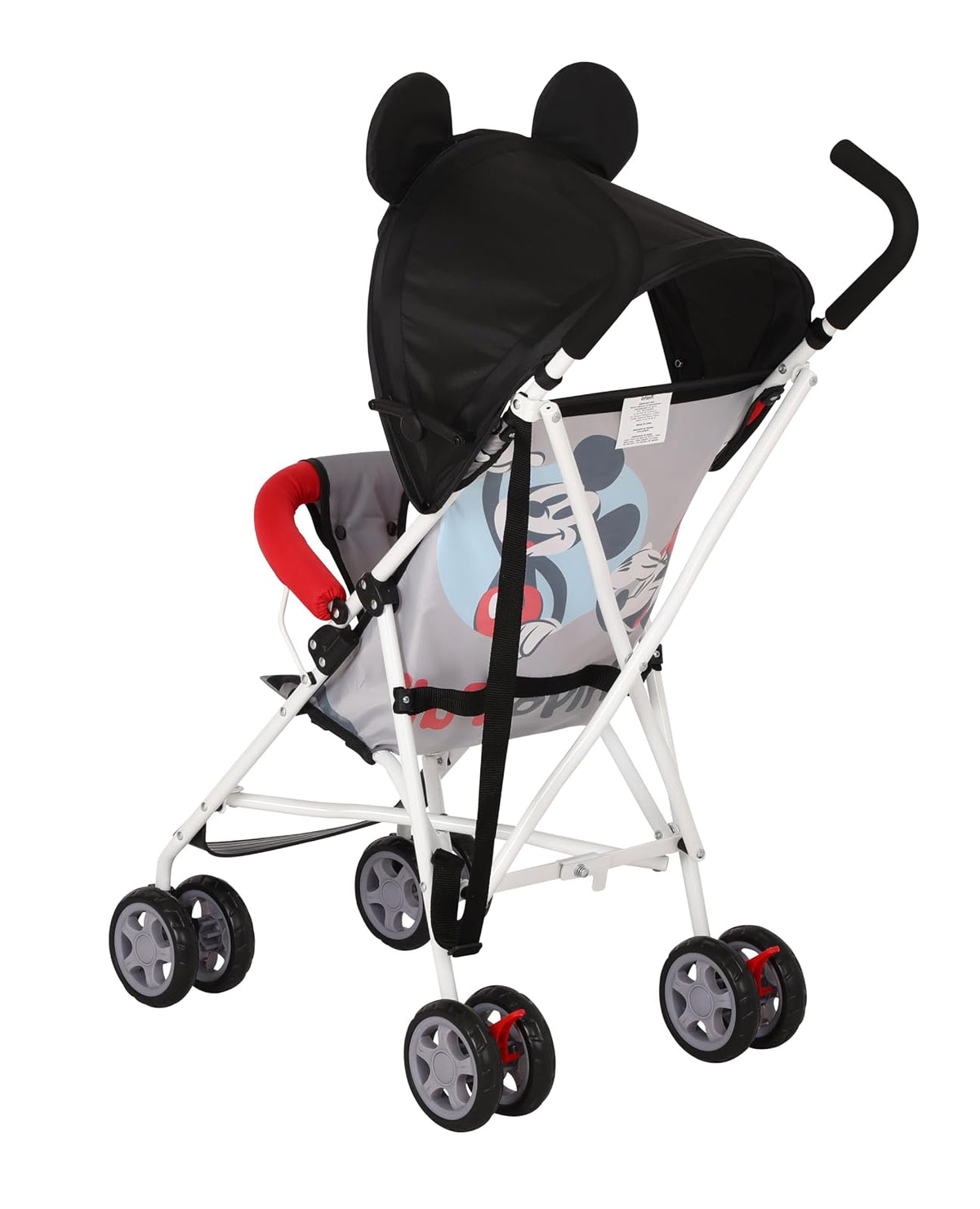 INFANTI | Carriola de Bastón Disney | Edición Mickey | Diseño Ligero y Compacto | Plegado Fácil y Correa de Transporte | Para Bebés de 6 Meses a 16 kg | Arnés de 3 Puntos | Color Gris