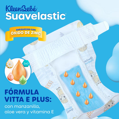 KleenBebé Suavelastic Pañal Desechable para Bebé, Talla Chico Unisex, Paquete con 40 Piezas, Ideal para Bebés de 5 a 7.5 kg