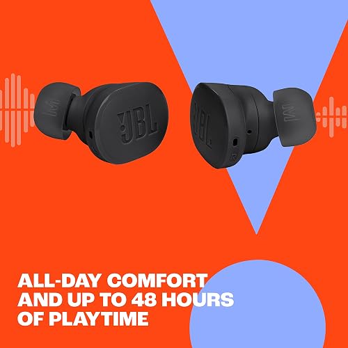 JBL Tune Buds, Audífonos Inalámbricos ANC Bluetooth, Drivers de 10mm, Reproducción 48 Horas, Resistentes al Agua y al Polvo IP54 - Negro