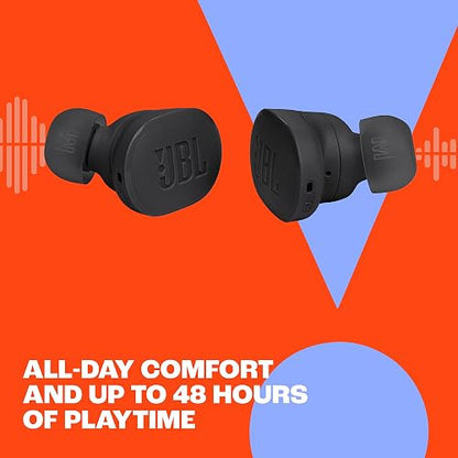 JBL Tune Buds, Audífonos Inalámbricos ANC Bluetooth, Drivers de 10mm, Reproducción 48 Horas, Resistentes al Agua y al Polvo IP54 - Negro