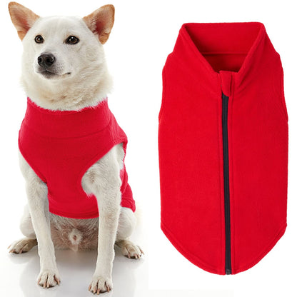 Gooby Suéter de Forro Polar con Cremallera para Perro - 3X-Large chest (~28.5") - Rojo