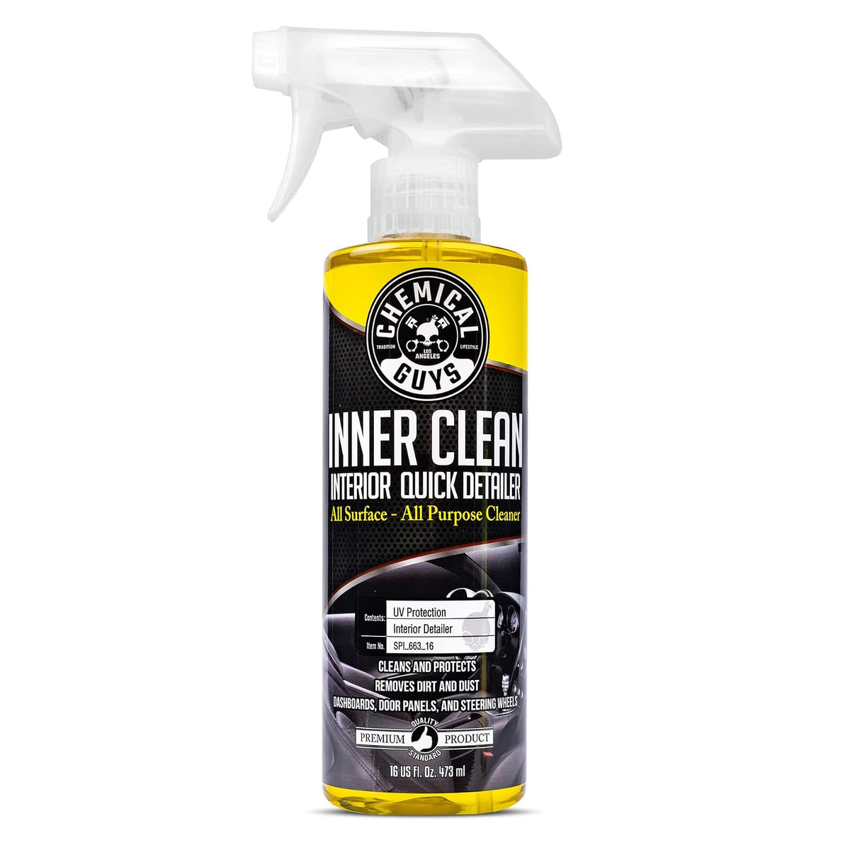 Chemical Guys InnerClean Detallador y Protector de Interiores, Aroma a Piña - 16 oz - Amarillo