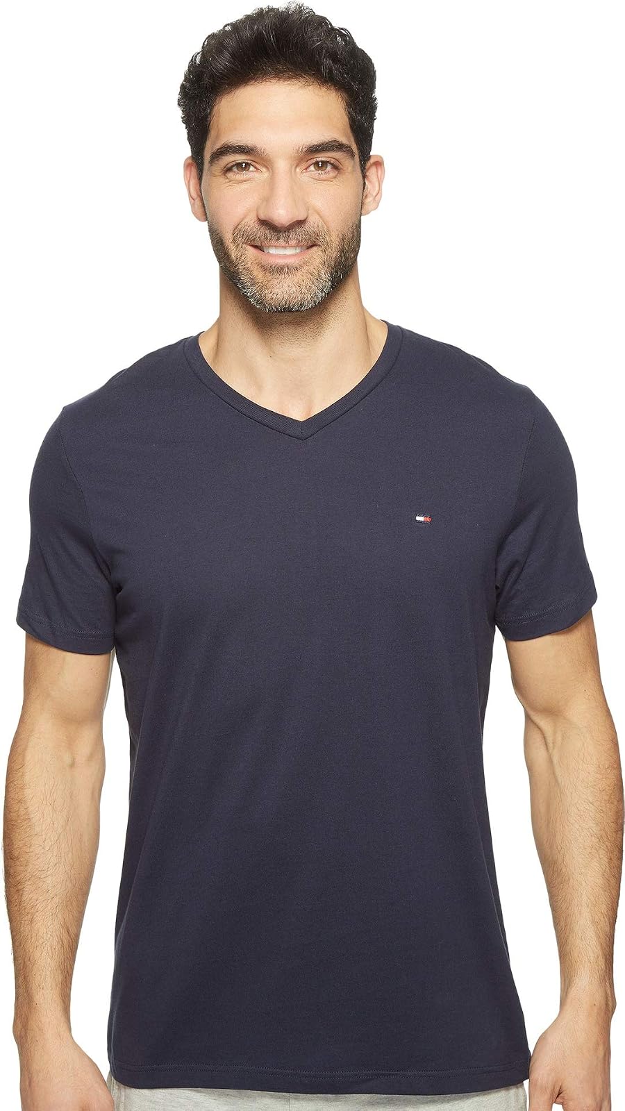 Tommy Hilfiger Men's Core Flag V-Neck Tee - G - Azul marino oscuro