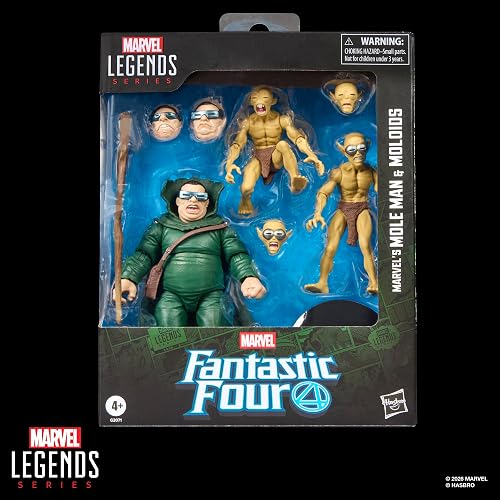 Marvel Legends Series, Pack múltiple Marvel'S Mole Man y Moloids, 3 Figuras coleccionables a Escala de 15 cm inspiradas en los cómics de Los Cuatro Fantásticos