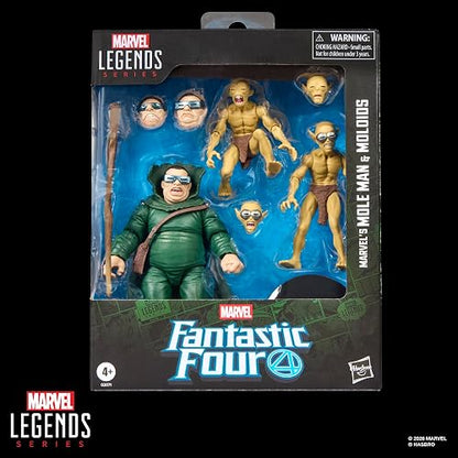 Marvel Legends Series, Pack múltiple Marvel'S Mole Man y Moloids, 3 Figuras coleccionables a Escala de 15 cm inspiradas en los cómics de Los Cuatro Fantásticos
