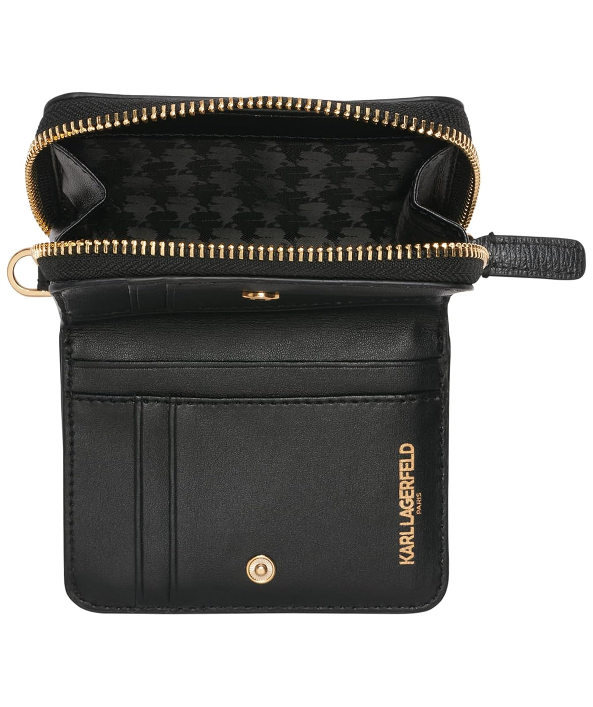 Karl Lagerfeld Paris Jacqueline SLG portafolios, Negro/Dorado