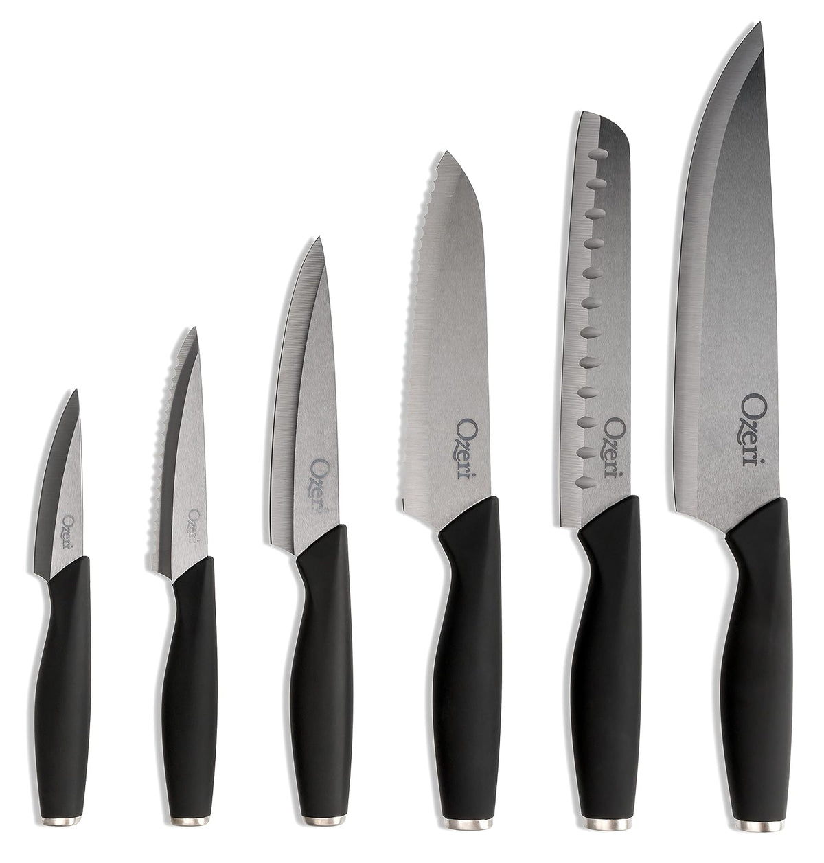 Ozeri Elite Chef II Juego de cuchillos de cerámica, 12 piezas, Negro