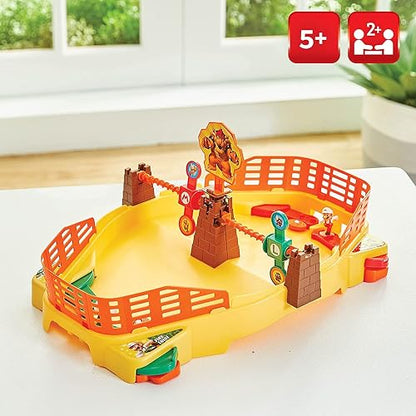 EPOCH Super Mario Fireball Stadium - Juego de acción de Mesa para 2 Jugadores para Mayores de 5 años - Incluye Bowser's Tower, Objetivos de Doble Cara y Cifras de acción coleccionables Mario & Luigi