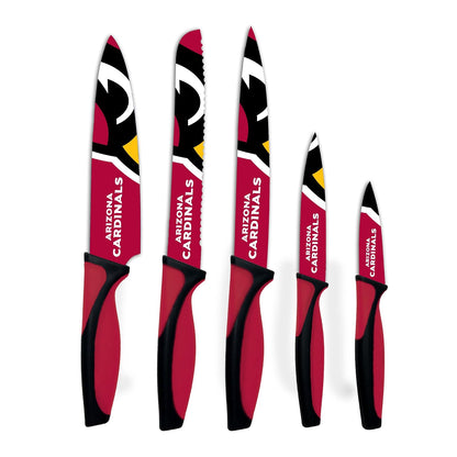 The Sports Vault NFL Arizona Cardinals Juego de cuchillos de cocina de 5 piezas