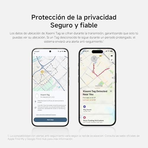 XIAOMI Smart Tag, Compatible con Apple y Google Android, Pack de 4 | 10g, Compatible con Apple Find My y Android Find Hub, batería con más de 1 año de autonomía, Protección de privacidad, IP67