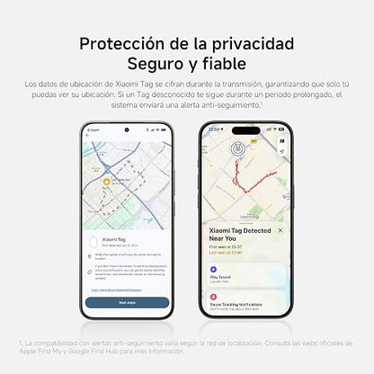 XIAOMI Smart Tag, Compatible con Apple y Google Android, Pack de 4 | 10g, Compatible con Apple Find My y Android Find Hub, batería con más de 1 año de autonomía, Protección de privacidad, IP67