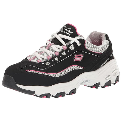 Skechers - Tenis de Noche para Mujer con Manos Libres, Summits - 26.0 cm - Negro - blanco - rosa (MU131644)