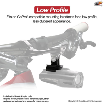 Cygolite - Adaptador de luz para Faros Delanteros de Bicicleta de la Serie Velocity, Ranger, Expilion, Metro y Streak, Compatible con GoPro