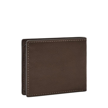 Cartera plegable Fossil Carson de piel en color marrón para hombre