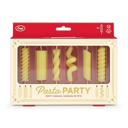 Fred - Juego de 6 velas de fideos para fiesta de pasta, divertidas y únicas, paquete listo para regalo