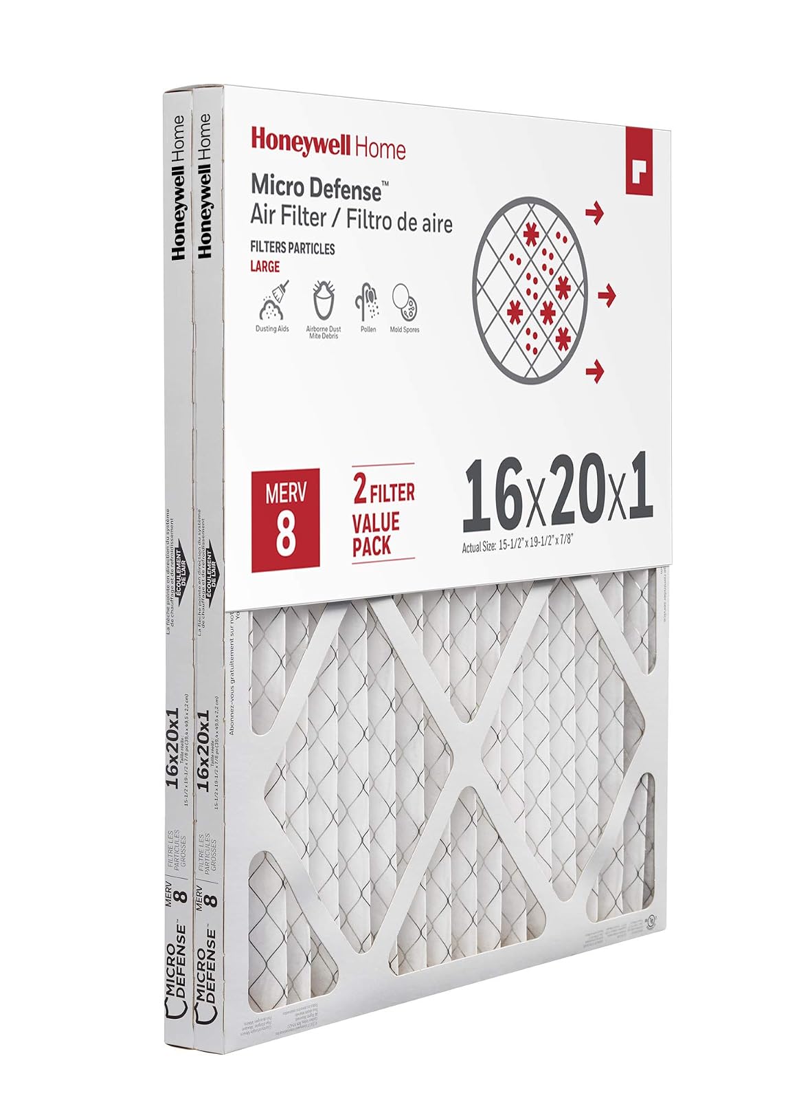 MicroDefense de Honeywell C CF108A1625-2PK/C - Filtro para Honeywell, 16 x 20 x 1