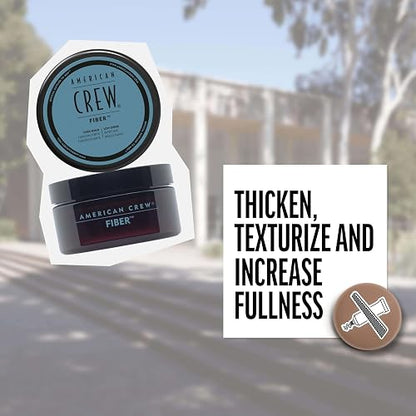 American Crew Fiber, 3 Oz, Fibra para Cabello | Fijación fuerte, brillo suave, acabado mate, cera para cabello liso a ondulado, fácil de lavar