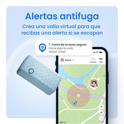 Tractive - Rastreador GPS y monitoreo de Salud para Gatos (6 Libras +) - Rastreador de ubicación GPS para Mascotas líder en el Mercado | Alertas de Bienestar y Escape, Impermeable, Funciona con