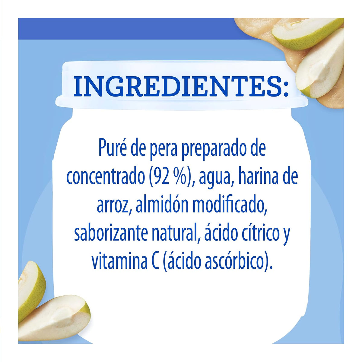 Gerber Papilla Etapa 3, A Partir de 8 Meses, Adicionado con Vitamina C, Pera, Paquete de 12 Frascos de 170 g c/u