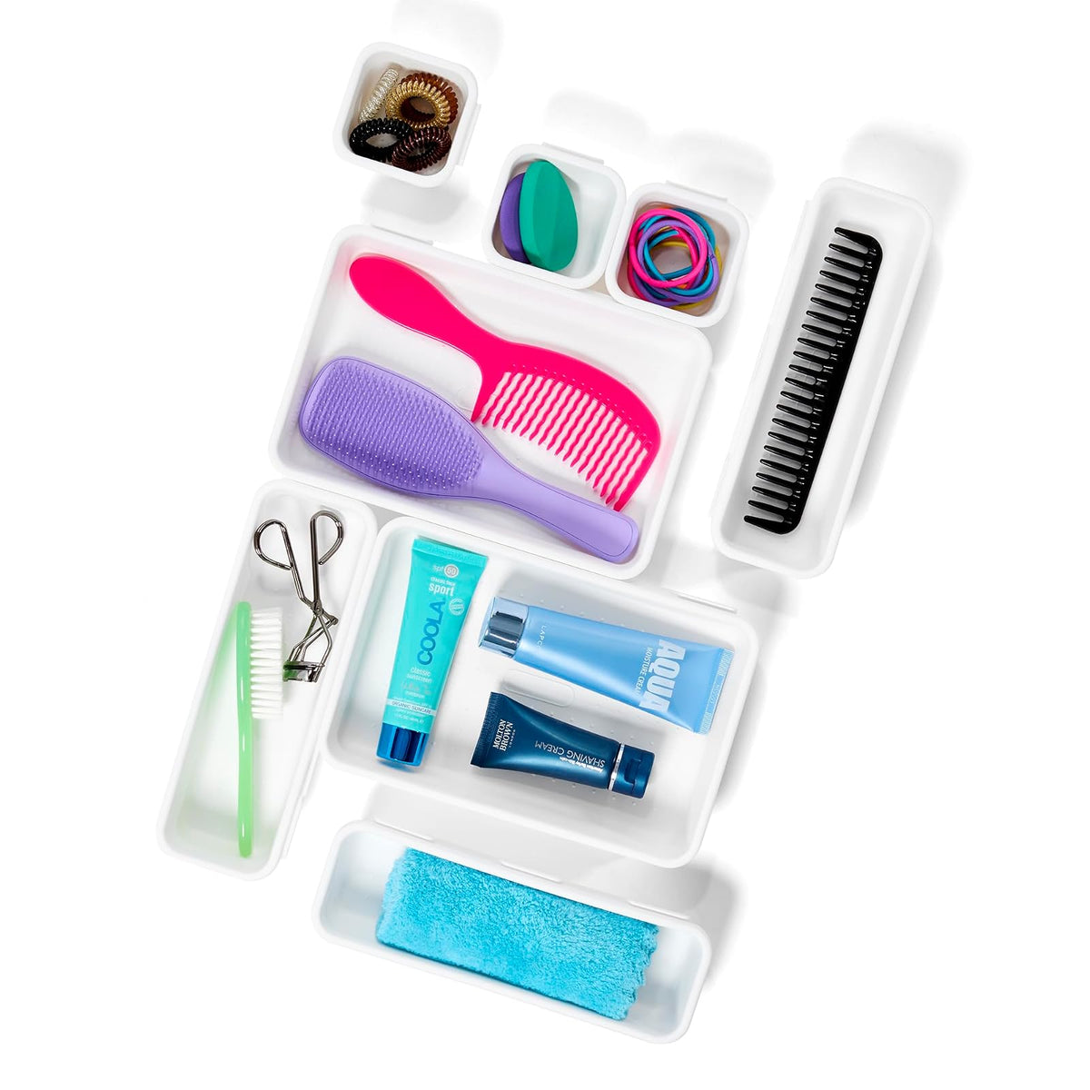Madesmart - Juego de 8 contenedores antimicrobianos personalizables multiusos, una organización para el hogar, certificado por la EPA, color blanco