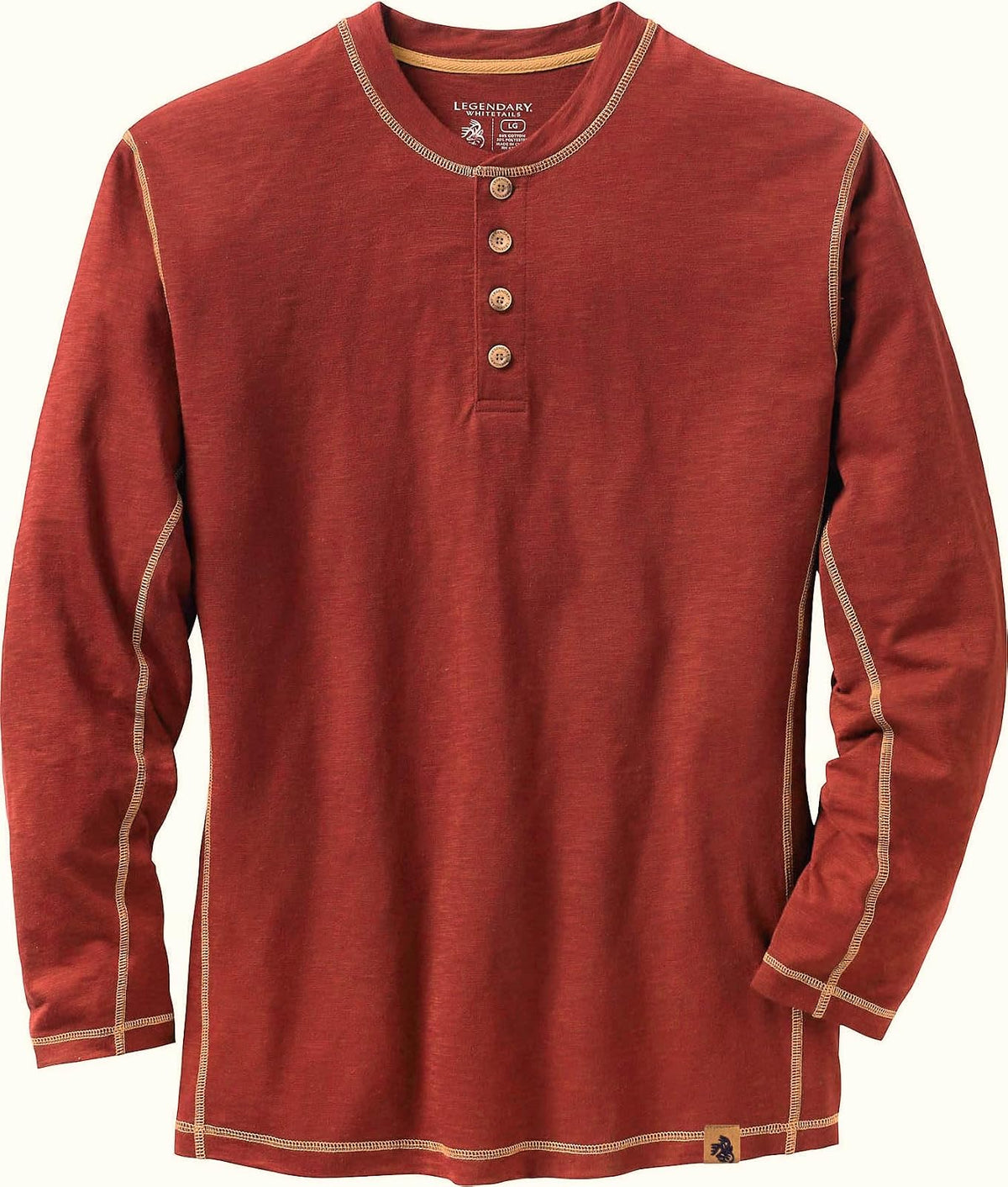 Legendary Whitetails Maverick Henley de Manga Larga para Hombre - Barnwood - G Alto