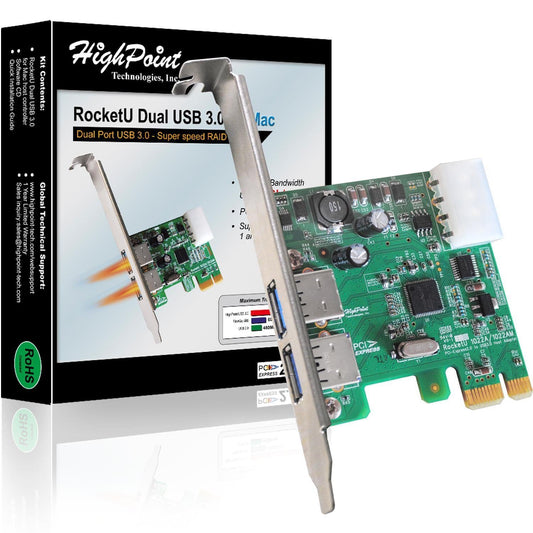 HighPoint RocketU Dual USB 3.0 for Mac Components