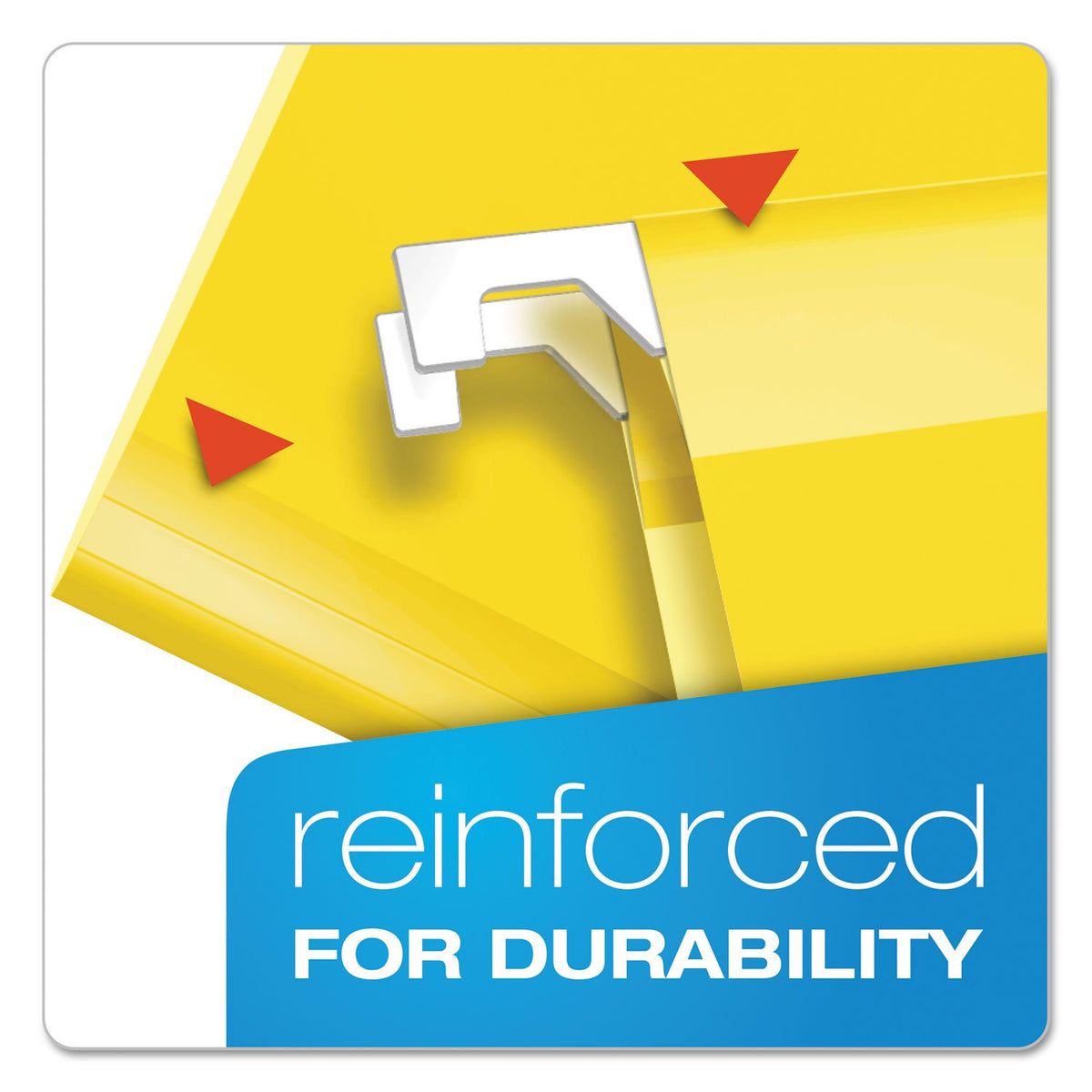 Pendaflex Reinforced Hanging Folders, Letter Size, Yellow, 25 per Box (4152 1/5 YEL)
