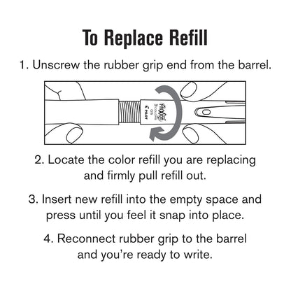PILOT Pen FriXion - Recambios de tinta de gel para bolígrafos borrables, punta fina, tinta negra, paquete de 12