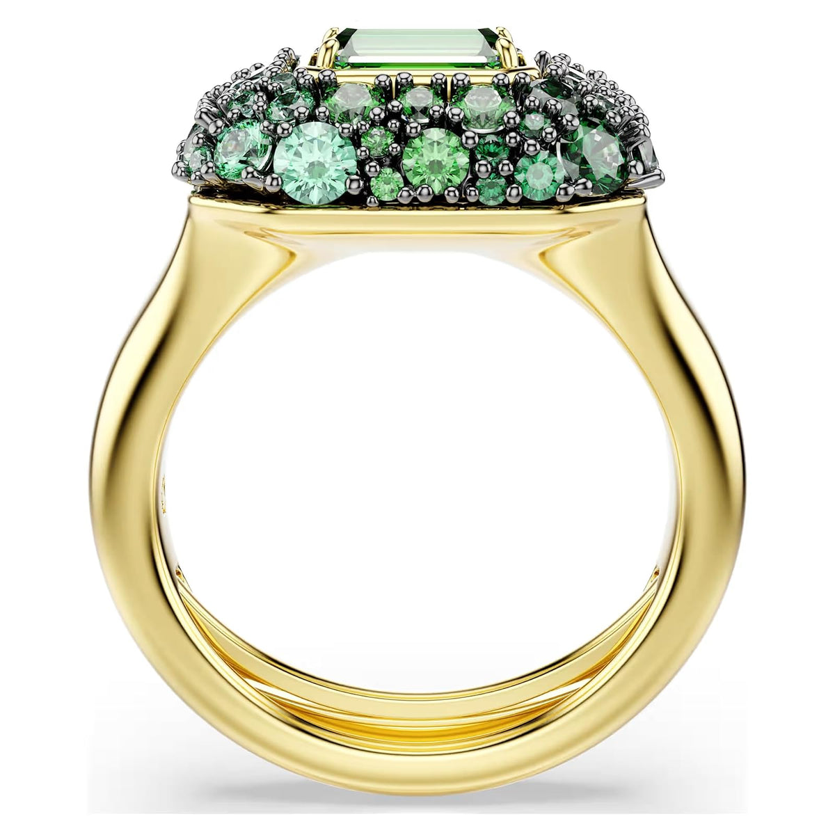 Anillo de cóctel Sublima, Talla octogonal, Verde, Acabado en oro de 18 quilates