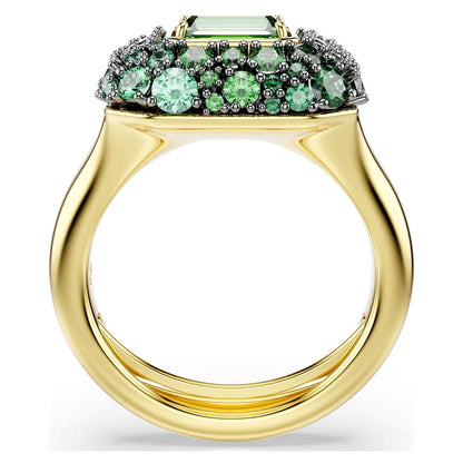 Anillo de cóctel Sublima, Talla octogonal, Verde, Acabado en oro de 18 quilates