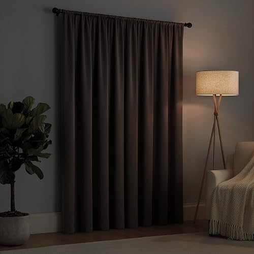 ECLIPSE Cortina térmica sólida para oscurecer la habitación, con Bolsillo para Barra de Cortina para recámara (1 Panel), 54 x 63 Pulgadas, Merlot