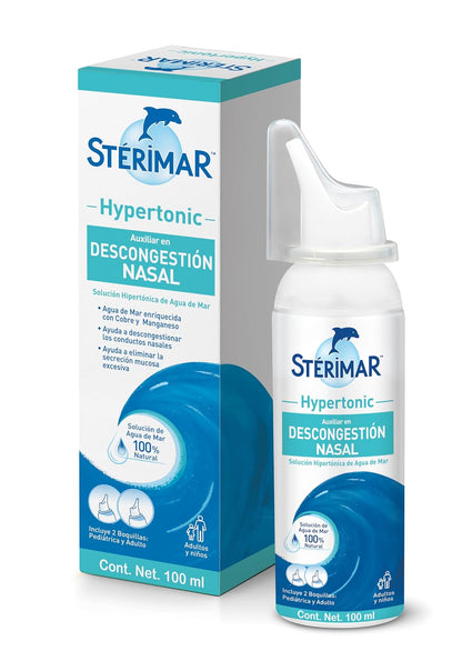 Stérimar Solución Nasal Hypertonic 100 ml. | Recomendado para Congestión Nasal Severa. Uso de 10 a 15 Días. Tu Aliado Contra el Resfriado.100% Natural.