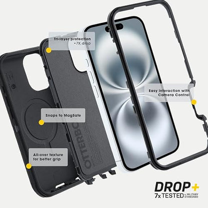 OtterBox - Funda para iPhone 16 Pro MAX Defender Series, Color Azul | Funda para iPhone resistente, resistente y duradera, a presión en MagSafe, de revestimiento múltiple, absorción de impactos