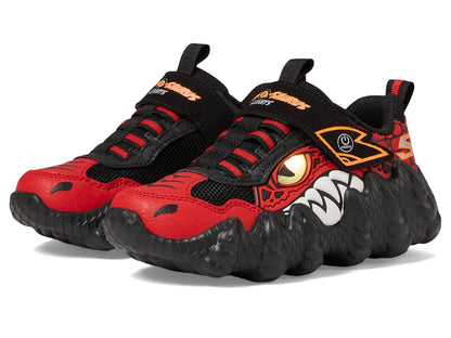 Skechers Skech-o-Saurus Tenis con Luces para Niño - 23.2 cm - Rojo - Negro