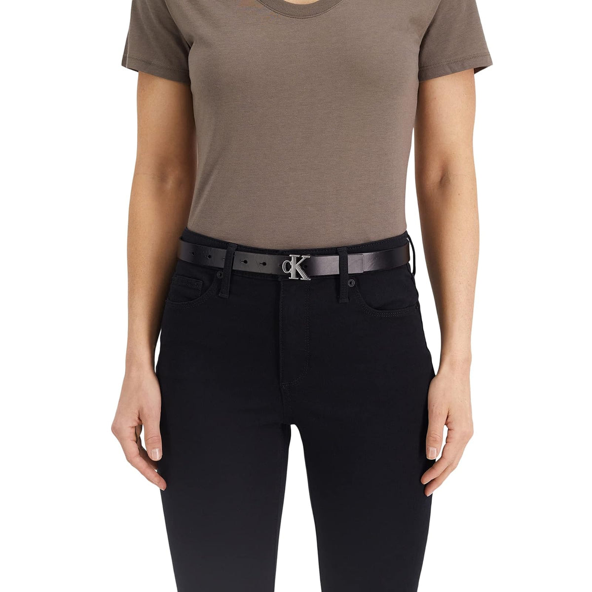 Calvin Klein Women's Smooth Matte Leather Belt