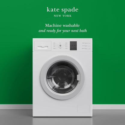 Kate Spade New York Scrub A Dub - Cortina de Ducha con Bloques de Color, 72 x 72 Pulgadas, Hecha de 100% algodón, Lavable a máquina, Cortina de Ducha Rosa de Dos Tonos