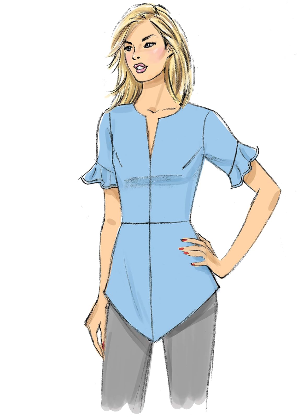 Butterick B6663E5 - Patrones de costura para blusa semiajustada para mujer, tallas 14 a 22